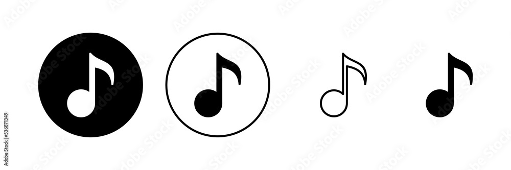 Music icon vector. note music sign and symbol Music icon vector. note music sign and symbol
