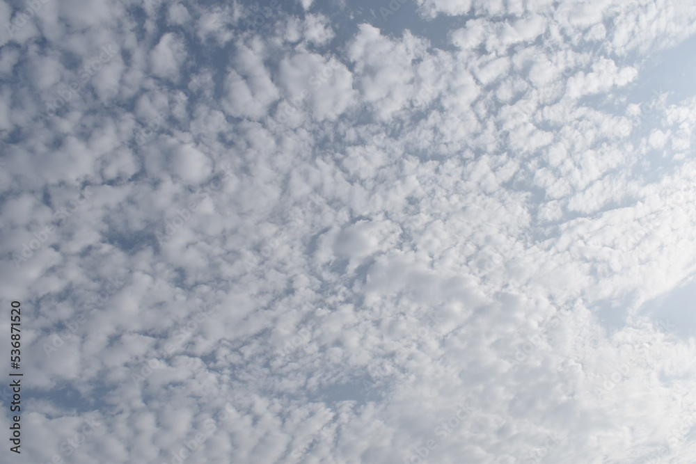 Beautiful clear sky with clouds and sunny in the Sierra de Lima