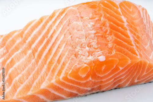 Close up view fresh Salmon fish fillet, Natural Atlantic Norwegian Salmon Fillet Texture.