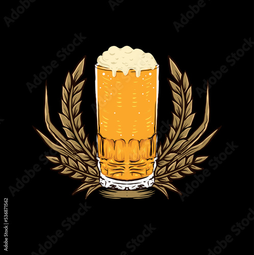beer glass logo vector illustration