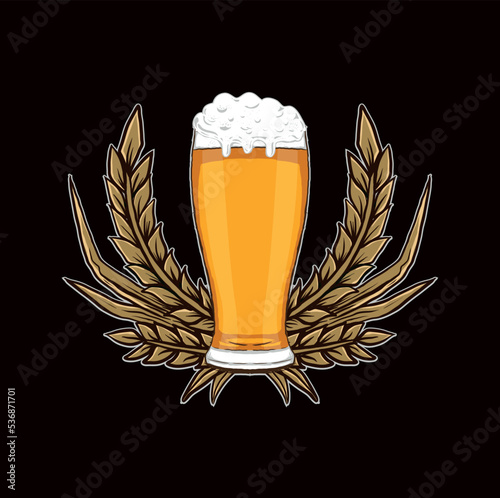 beer glass logo vector illustration
