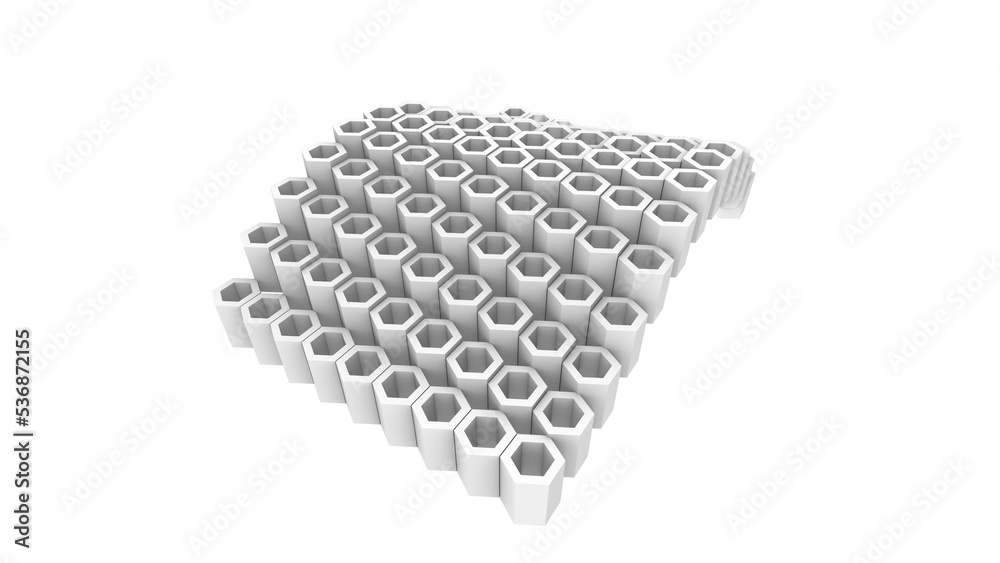 Fototapeta premium Hexagonal Parametric Pattern - Perspective View 7