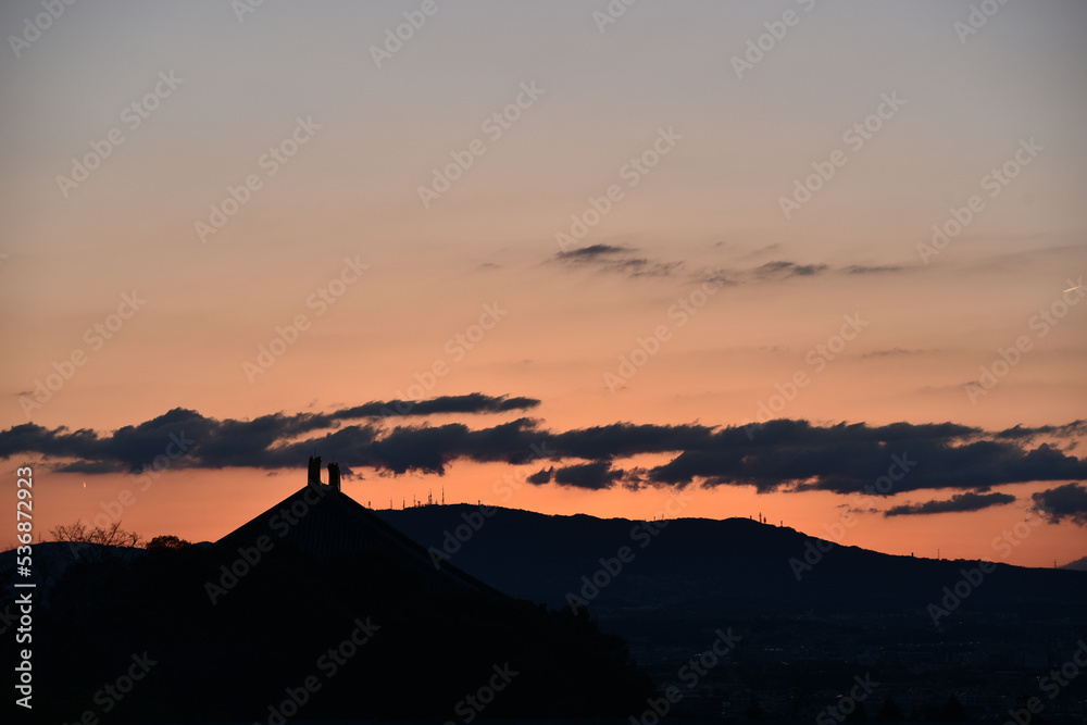 sunset in the mountains