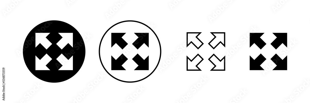Fullscreen Icon vector. Expand to full screen sign and symbol. Arrows symbol Fullscreen Icon vector. Expand to full screen sign and symbol. Arrows symbol