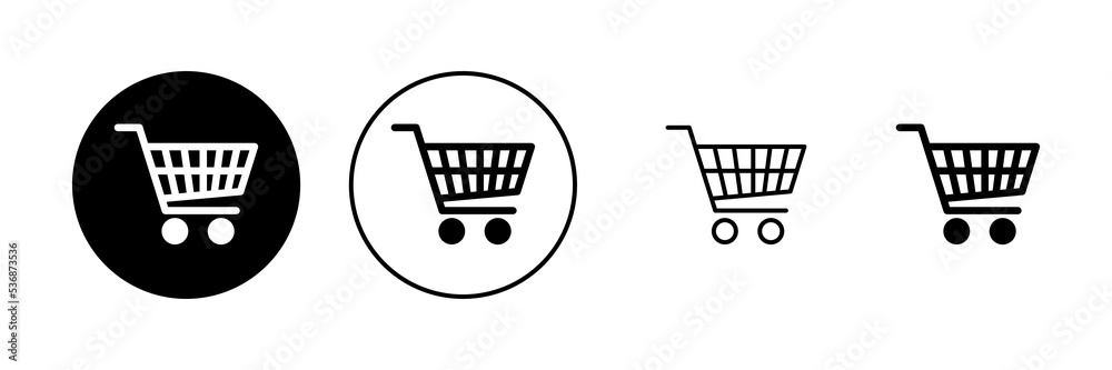 Shopping icon vector. Shopping cart sign and symbol. Trolley icon Shopping icon vector. Shopping cart sign and symbol. Trolley icon