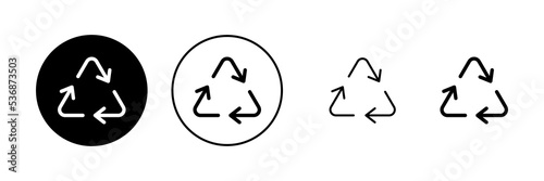 Recycle icon vector. Recycling sign and symbol.