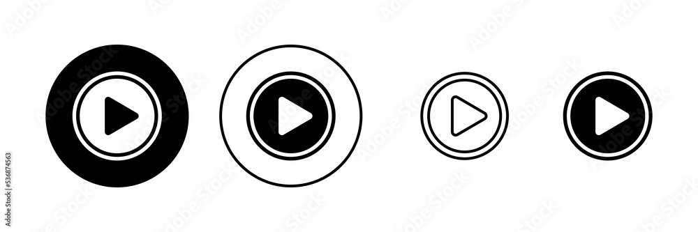 Play icon vector. Play button sign and symbol Play icon vector. Play button sign and symbol