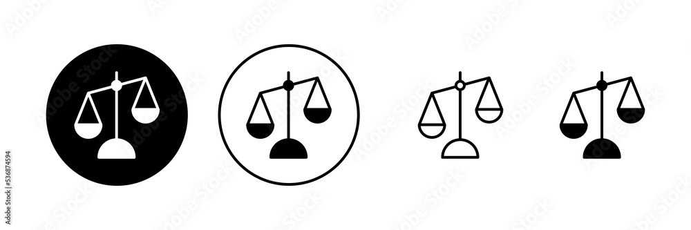 Scales icon vector. Law scale icon. Justice sign and symbol Scales icon vector. Law scale icon. Justice sign and symbol