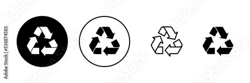 Recycle icon vector. Recycling sign and symbol.