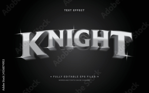 Vector Editable Text Effect in Knight Silver Style