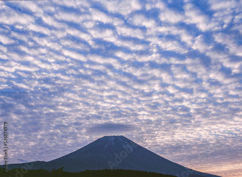 富士山と鱗雲