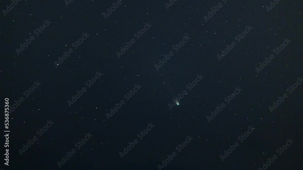 Comet Leonard (C 2021 A1) in dark night sky Comet Leonard (C 2021 A1) in dark night sky