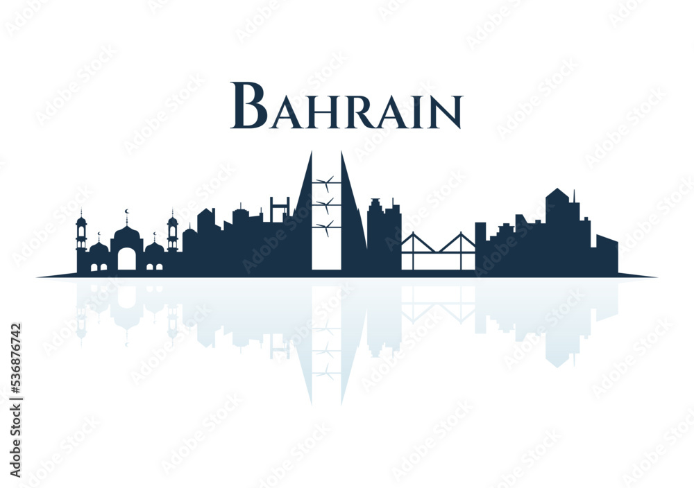 Bahrain National Day or Independence Template Hand Drawn Cartoon Flat Illustration with Wavy Flag in 16th of December Patriotic Holiday Design