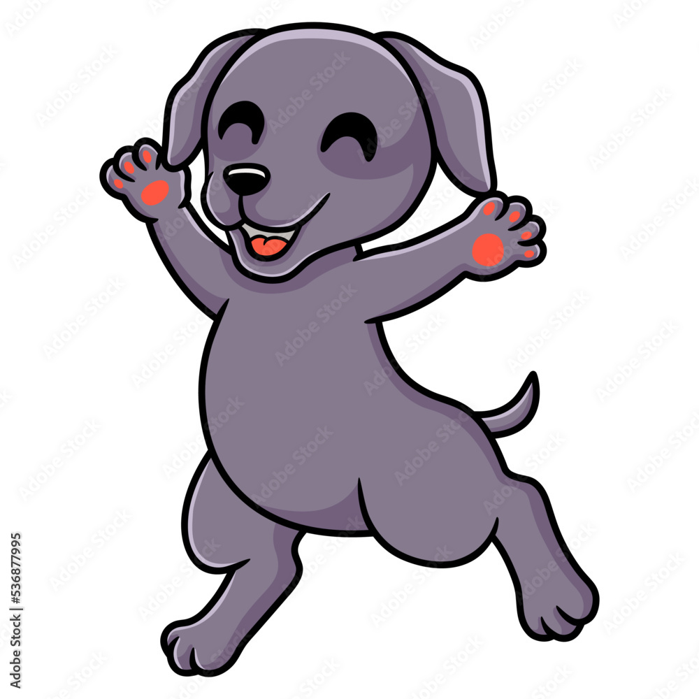 Fototapeta premium Cute weimaraner dog cartoon running