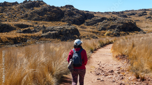 Young woman hiking in 