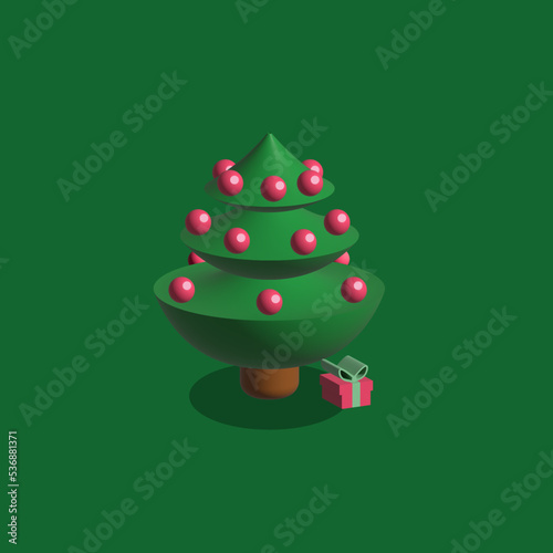 Arbol navidad 3d, vector arbol, navidad, árbol, arbol decorado, navidad.