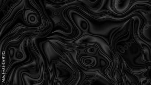 Black abstract glossy liquid waves background