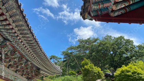 Unjusa, known as the temple of residing clouds or the temple of one thousand stone Buddhas and one thousand stone pagodas in South Korea, in the summer of 2022.  photo