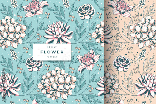 beautiful shabby chic floral pattern collection