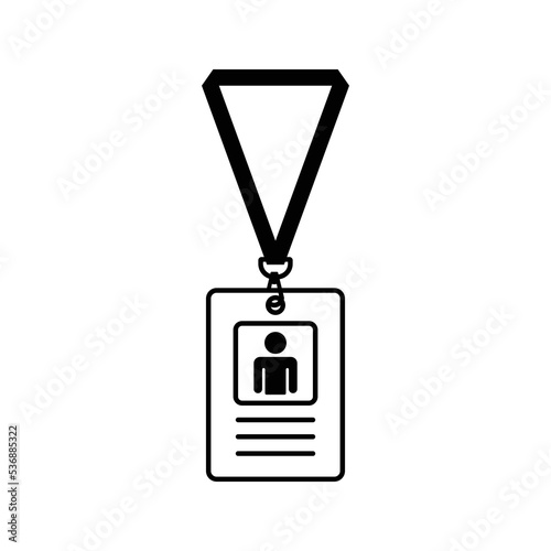 name tag, badge, lanyard icon vector