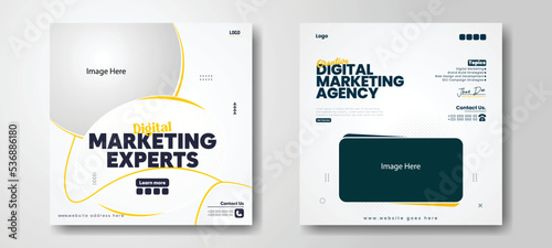 Digital business marketing agency banner social media post template design