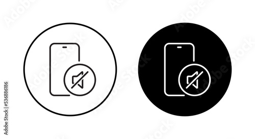 Silent mobile phone icon vector. Turn quiet sign symbol