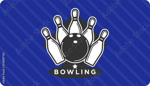 Bowling club, game for recreation or sports vector