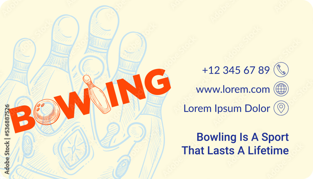 Sport that lasts a lifetime, bowling business card
