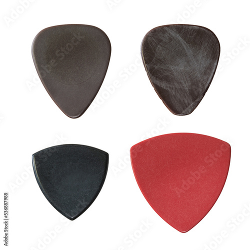 Old and new guitar picks photo