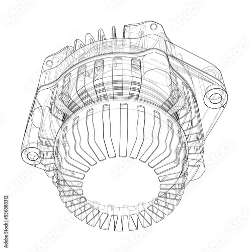 Car generator. Vector