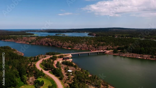 Wallpaper Mural Aerial view overlooking a bridge in middle of islands, in Geta, Ahvenmaa, Finland Torontodigital.ca