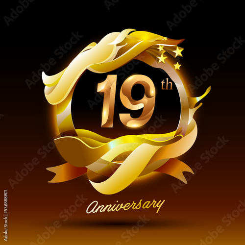 19 years golden anniversary celebration logo