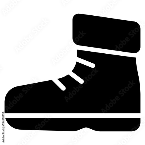 snow boot icon with solid line style. Suitable for website design, logo, app and UI. photo