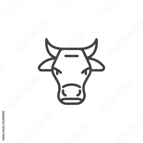 Cow face line icon