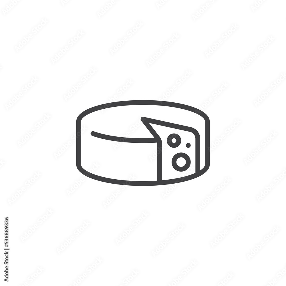 Round cheese line icon Round cheese line icon