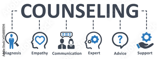 Counseling icon - vector illustration . Counseling, diagnosis, empathy, communication, advice, expert, support, infographic, template, presentation, concept, banner, pictogram, icon set, icons .