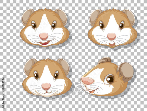 Set of cute hamster heads