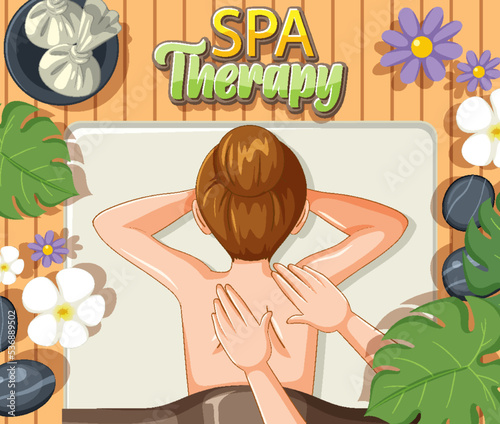 Spa therapy back massage poster design