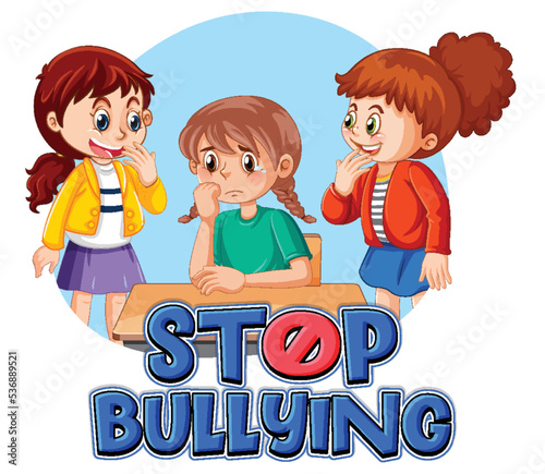 Stop Bullying text with cartoon character