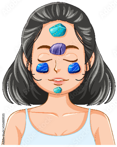 Portrait of a young woman with healing crystal