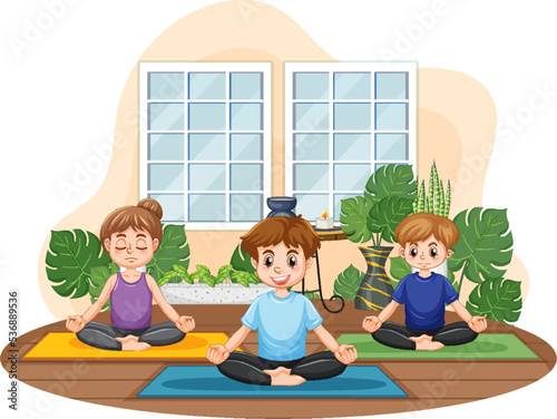 Group of people practicing yoga