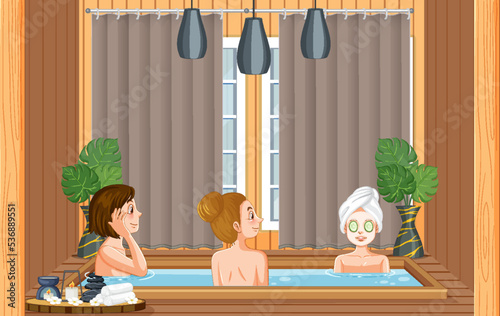 People at hot tub spa