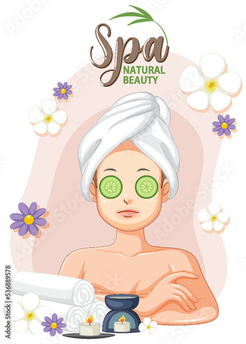 Spa girl applying facial mask