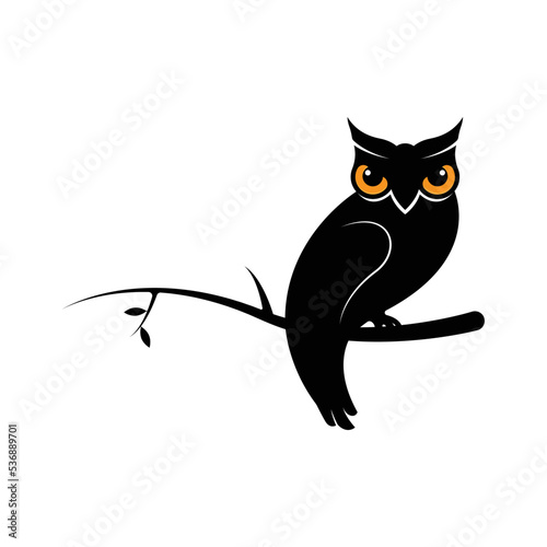 simple owl logo design vector on white background