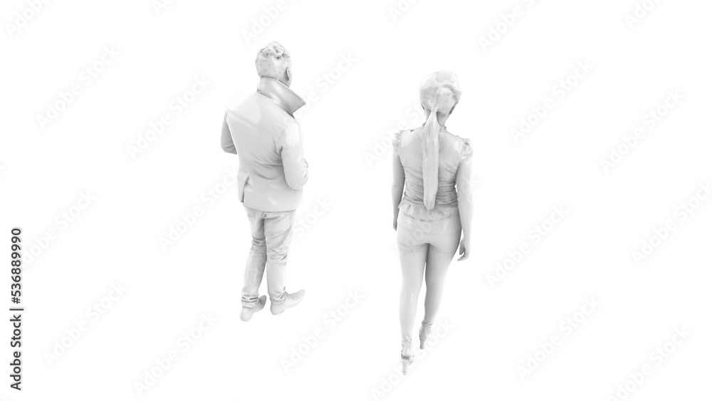 3D High Poly Humans - SET1 Monochromatic - Perspective View 4 3D High Poly Humans - SET1 Monochromatic - Perspective View 4