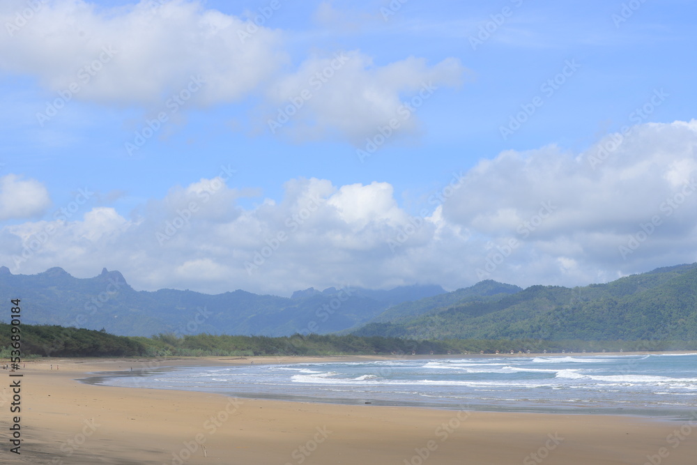 Beautiful view of Teleng Ria Beach in Pacitan, East Java. Great for nature background and wallpaper. Beautiful view of Teleng Ria Beach in Pacitan, East Java. Great for nature background and wallpaper.