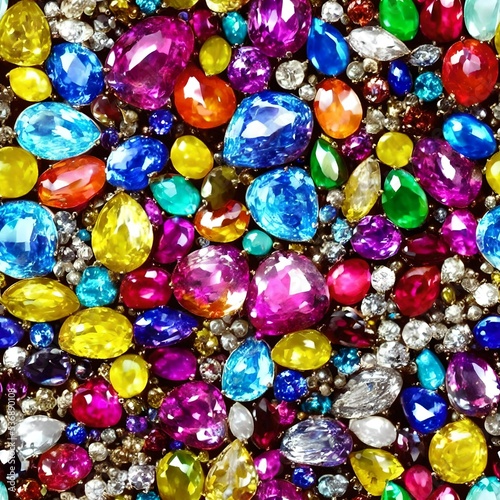 Gemstones and jewels background, can be tiled
