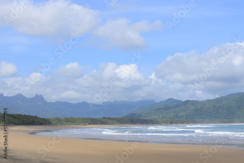 Beautiful view of Teleng Ria Beach in Pacitan, East Java. Great for nature background and wallpaper.