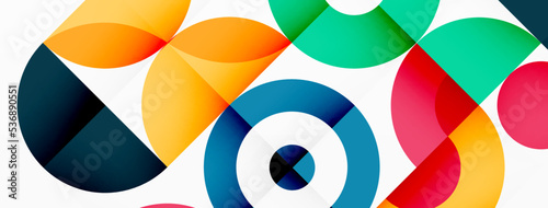 Colorful circle abstract background. Minimal geometric template for wallpaper, banner, presentation
