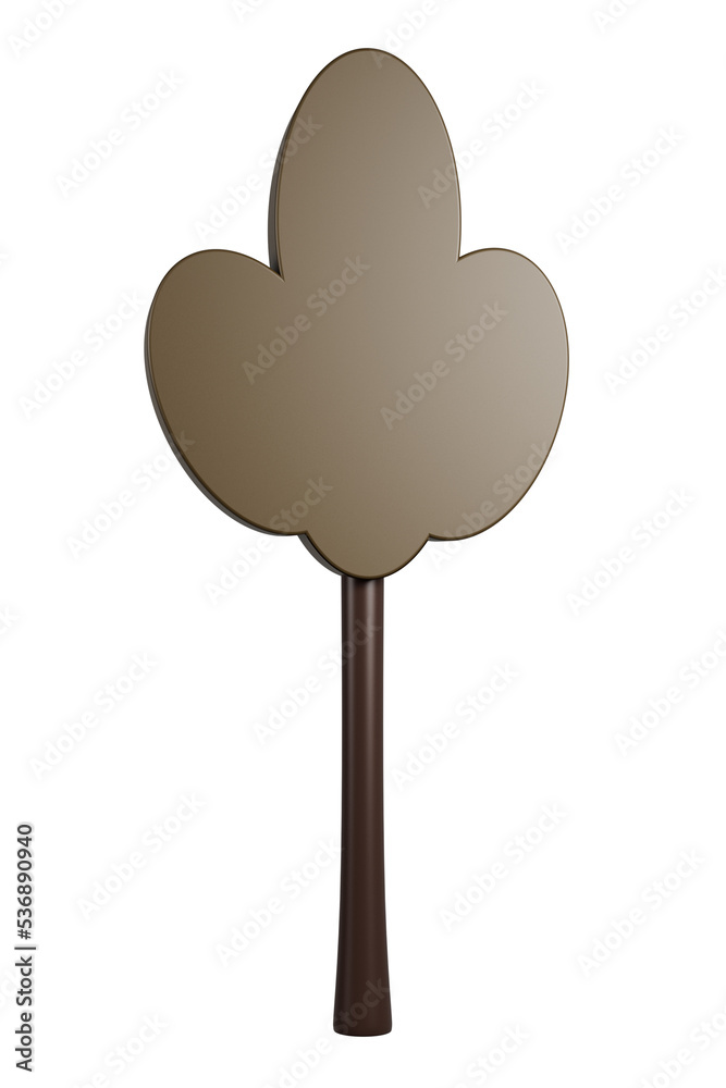 Autumn forest tree on a white background. 3D render illustration Autumn forest tree on a white background. 3D render illustration